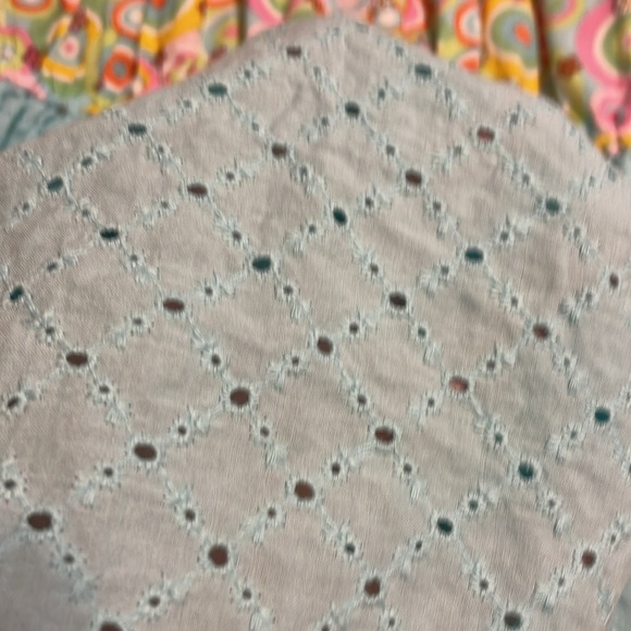 Boho Peasant Top, eyelet, Small - Picture 4 of 4